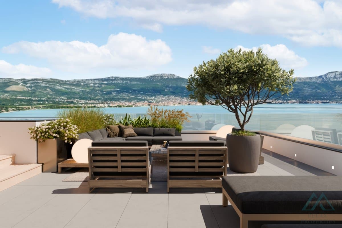 Luxusný penthouse s výhľadom na more a strešnou terasou – Čiovo, Dalmácia - foto 1