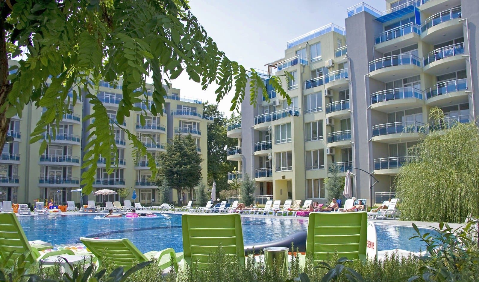 Štúdio v prvej línii pri mori s výhľadom na bazén – Oasis, Ravda, Bulharsko, len 20 m od pláže - foto 12