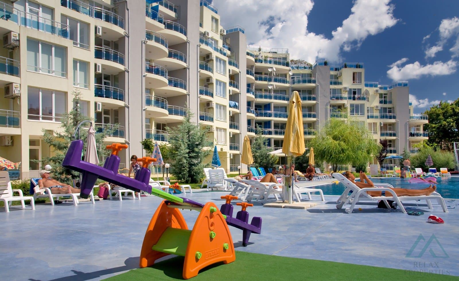 Štúdio v prvej línii pri mori s výhľadom na bazén – Oasis, Ravda, Bulharsko, len 20 m od pláže - foto 13