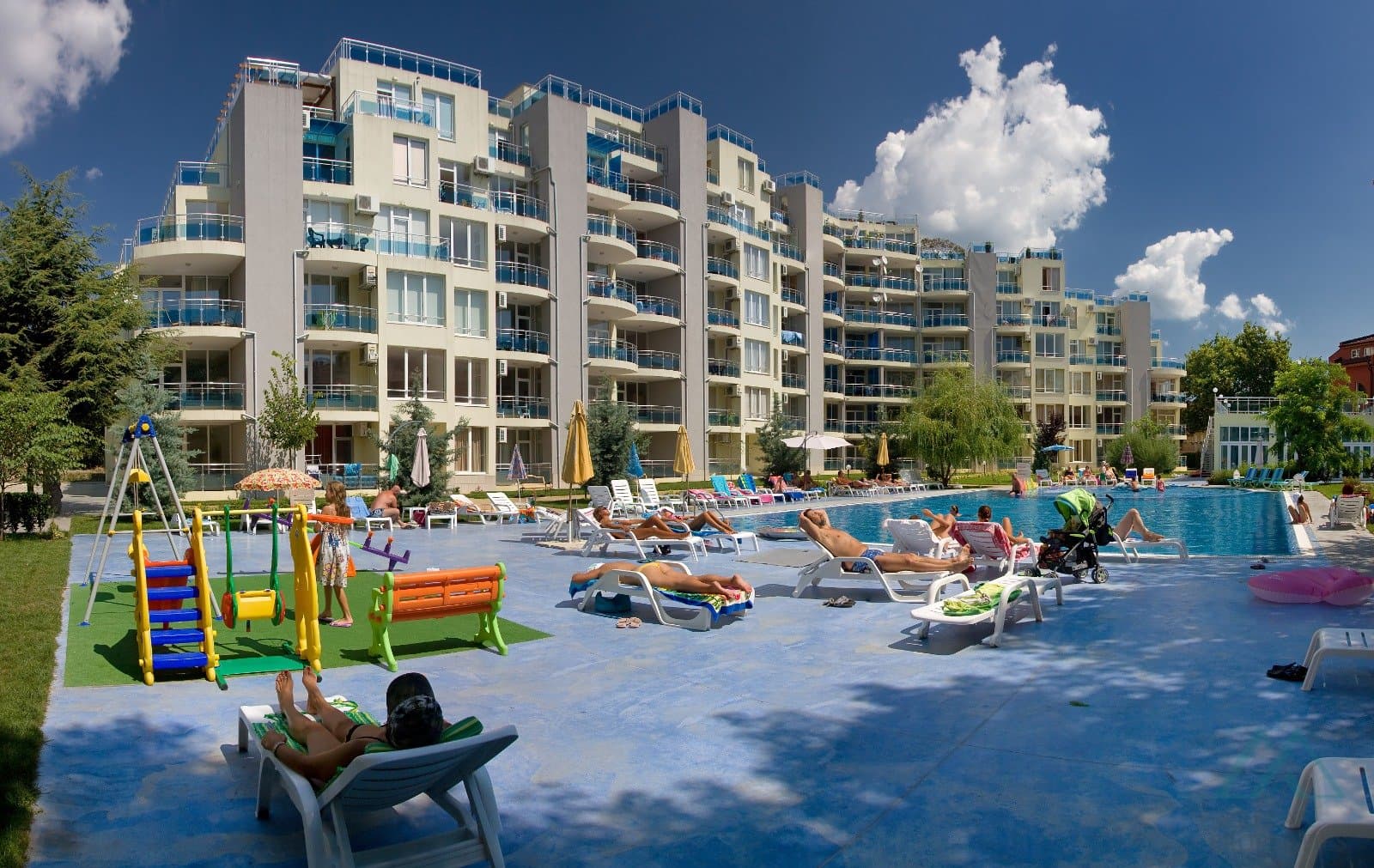 Štúdio v prvej línii pri mori s výhľadom na bazén – Oasis, Ravda, Bulharsko, len 20 m od pláže - foto 14